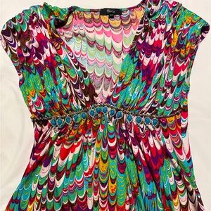 Sky Turquoise sequin adorned beautiful blouse